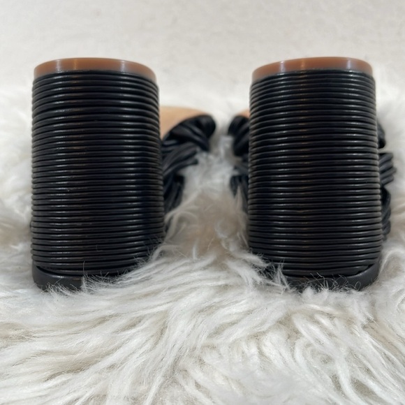 Rachel Zoe Black Odessa Block Heel Leather Strappy Mule Size 9.5 - Picture 10 of 13